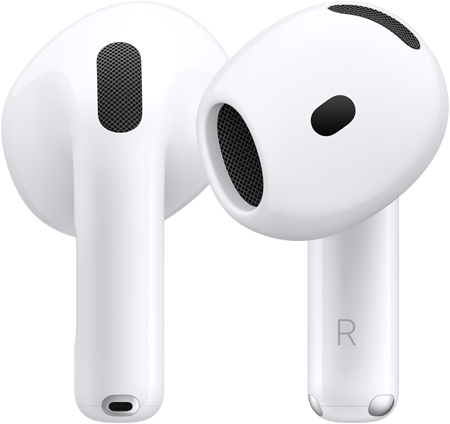 ฮาร์ดแวร์ AirPods 5, มุมมองด้านหน้าและด้านหลังที่แสดงให้เห็นถึงดีไซน์