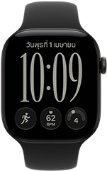 Apple Watch Series 12, ตัวเรือนอะลูมิเนียม, สีดำ, หน้าปัดนาฬิกางานศิลปะที่ปรับเปลี่ยนได้เอง, สายแบบ Sport Band, สีดำ