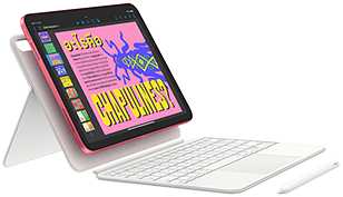 แสดงภาพ iPad, Magic Keyboard Folio และ Apple Pencil